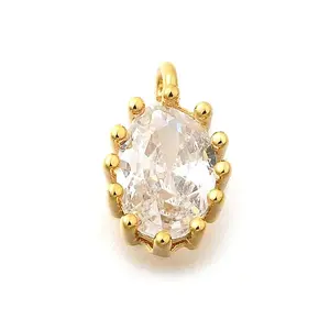 Brass Micro Pave Cubic Zirconia Charms