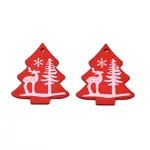 Christmas Theme Spray Painted Wood Pendants