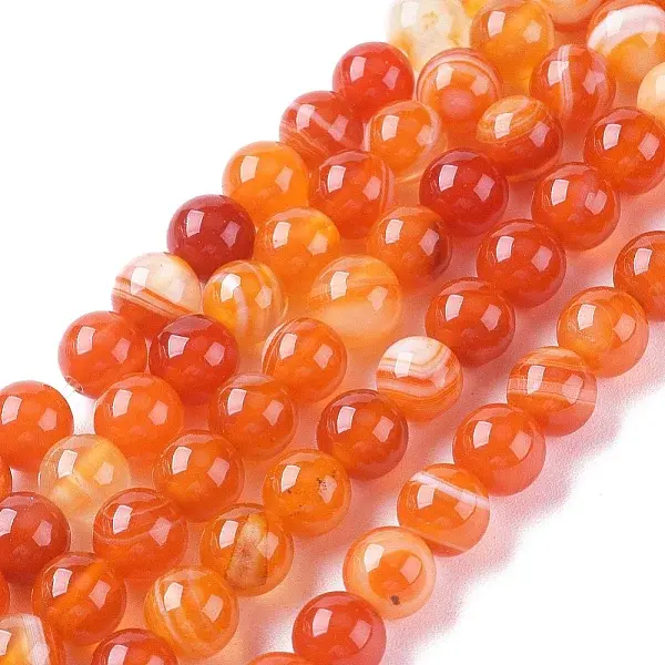 Natural Striped Agate/Banded Agate Beads Strands