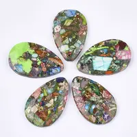 Synthetic Gold Line Regalite/Imperial Jasper/Sea Sediment Jasper Pendants