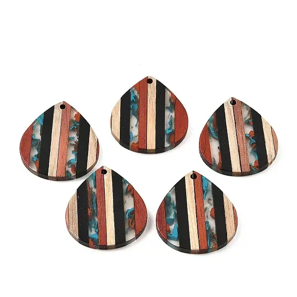 Transparent Resin & Walnut Wood Pendants
