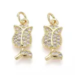 Brass Micro Pave Cubic Zirconia Pendants