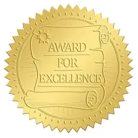 Plastic Self Adhesive Gold Foil Embossed Stickers