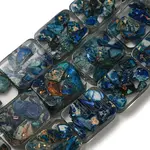 Dyed Natural Imperial Jasper with Resin Beads Strands