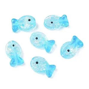 Handmade Foil Lampwork Fish Beads
