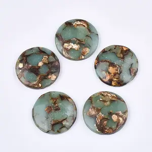 Assembled Natural Bronzite and Synthetic Aqua Terra Jasper Pendants