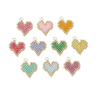 MIYUKI Delica Glas Seed Beaded Heart Pendants