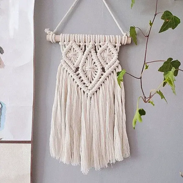Cotton Cord Macrame Woven Tassel Wall Hanging