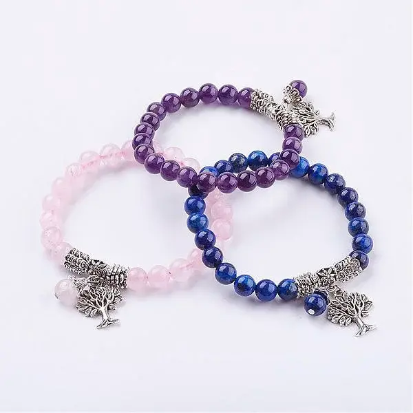 Natural Mixed Gemstone Stretch Bracelets