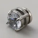 Clear Cubic Zirconia Flat Round Clip-on Earrings