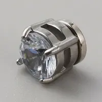 Clear Cubic Zirconia Flat Round Clip-on Earrings