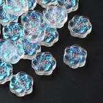 35Pcs Transparent Spray Painted Glass Beads