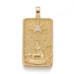 Brass Micro Pave Clear Cubic Zirconia Pendants