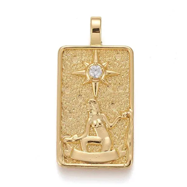 Brass Micro Pave Clear Cubic Zirconia Pendants