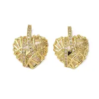 Brass Micro Pave Clear Cubic Zirconia Pendants