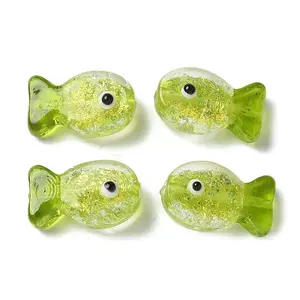 Handmade Foil Lampwork Fish Beads