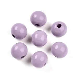 Painted Natural Wood Beads