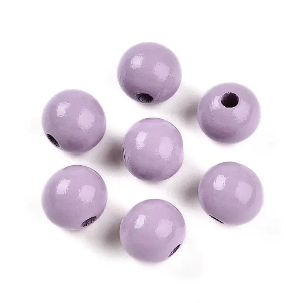 Painted Natural Wood Beads