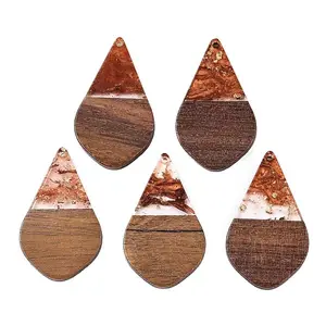Transparent Resin and Walnut Wood Pendants