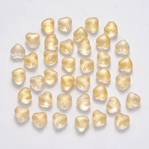 Transparent Spray Painted Glass Beads
