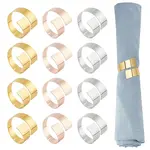 12Pcs 3 Colors Iron Napkin Rings