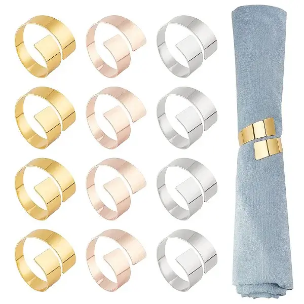 12Pcs 3 Colors Iron Napkin Rings