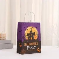Halloween Paper Haunted House/Castle Printed Tote Bags