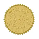 Plastic Self Adhesive Gold Foil Embossed Stickers