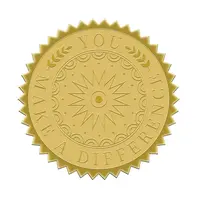 Plastic Self Adhesive Gold Foil Embossed Stickers