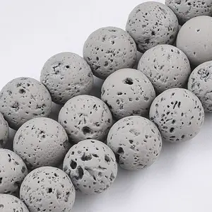 Spray Painted Natural Lava Rock Beads Strands