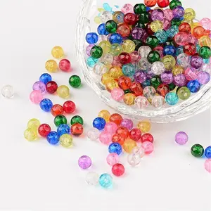 Mixed Crackle Glass Beads