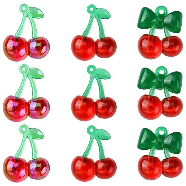 10Pcs 3 Styles Transparent Acrylic Pendants