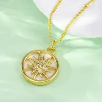 Brass Micro Pave Clear Cubic Zirconia Pendant Necklaces
