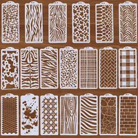 2 Sets PET Plastic Drawing Painting Stencils Templates