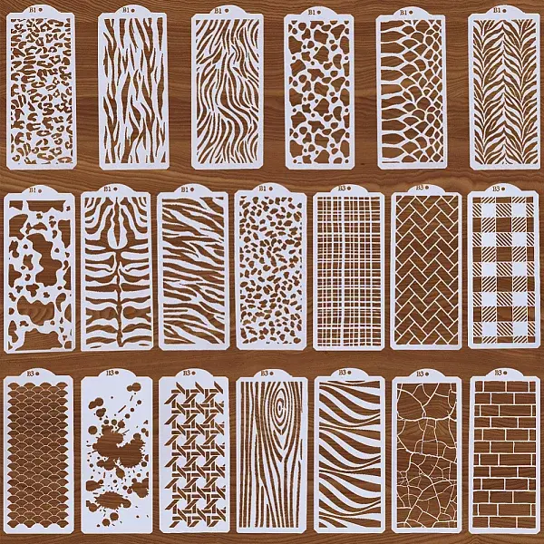 2 Sets PET Plastic Drawing Painting Stencils Templates