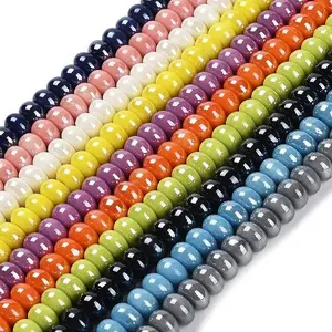 Glazed Porcelain Rondelle Beads