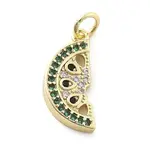 Brass Micro Pave Cubic Zirconia Pendants