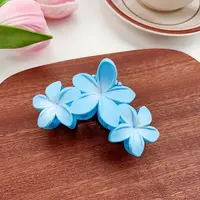 Candy Color Three Flower Plastic Claw Hair Clips