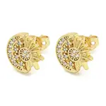 Brass Micro Pave Cubic Zirconia Ear Studs
