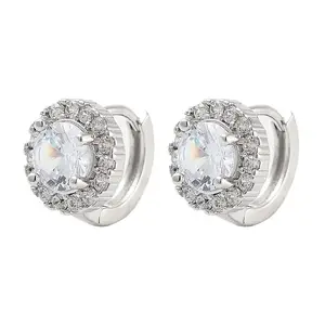 Rack Plating Flat Round Brass Hoop Earrings