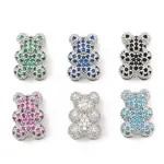 Brass Micro Pave Cubic Zirconia Slide Charms
