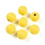 Painted Natural Wood Beads