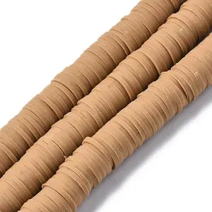 Flat Round Handmade Polymer Clay Beads