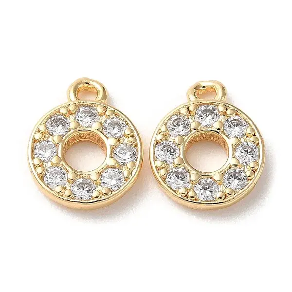 Brass Micro Pave Cubic Zirconia Charms