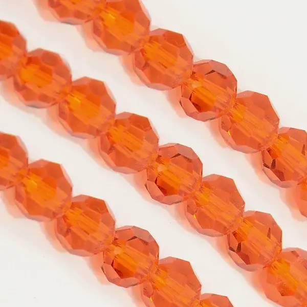 Faceted(32 Facets) Round Glass Beads Strands