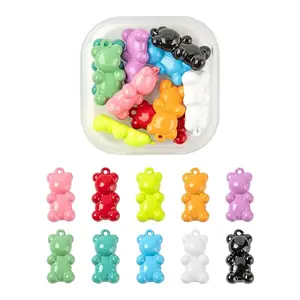 10Pcs 10 Colors Spray Painted Brass Pendants