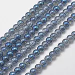 Electroplate Synthetic Crackle Quartz Bead Strands
