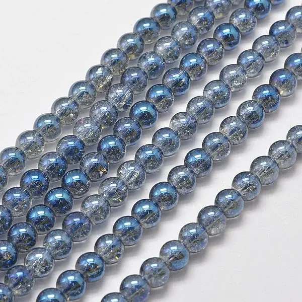 Electroplate Synthetic Crackle Quartz Bead Strands