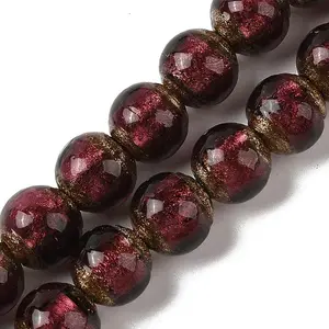 Handmade Gold Sand Lampwork Beads Strands