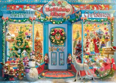 Vianočný obchod - puzzle z kategorie Města a stavby